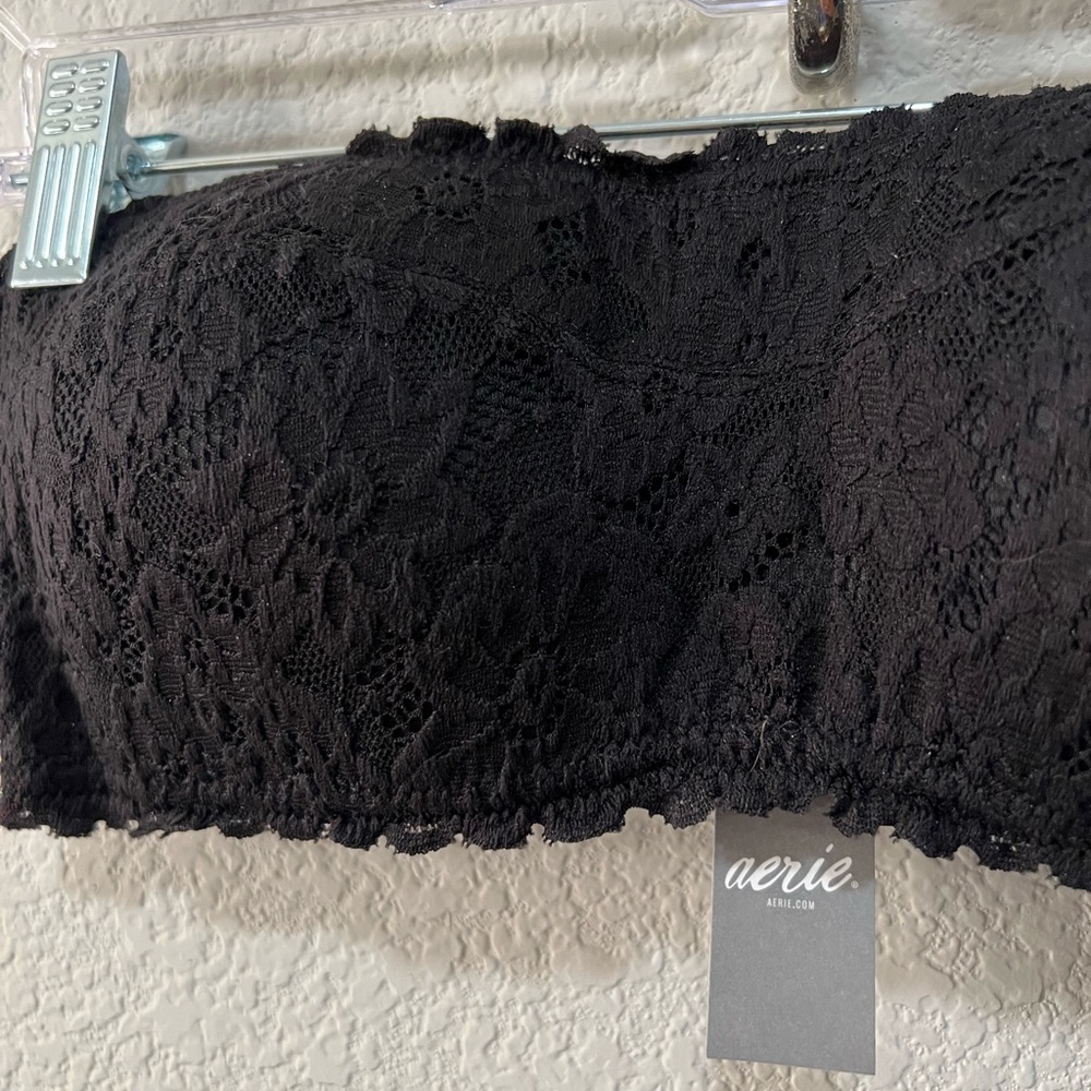 ❌SOLD❌NWT Aerie Black Lace Bandeau (S) - Picture 2 of 6